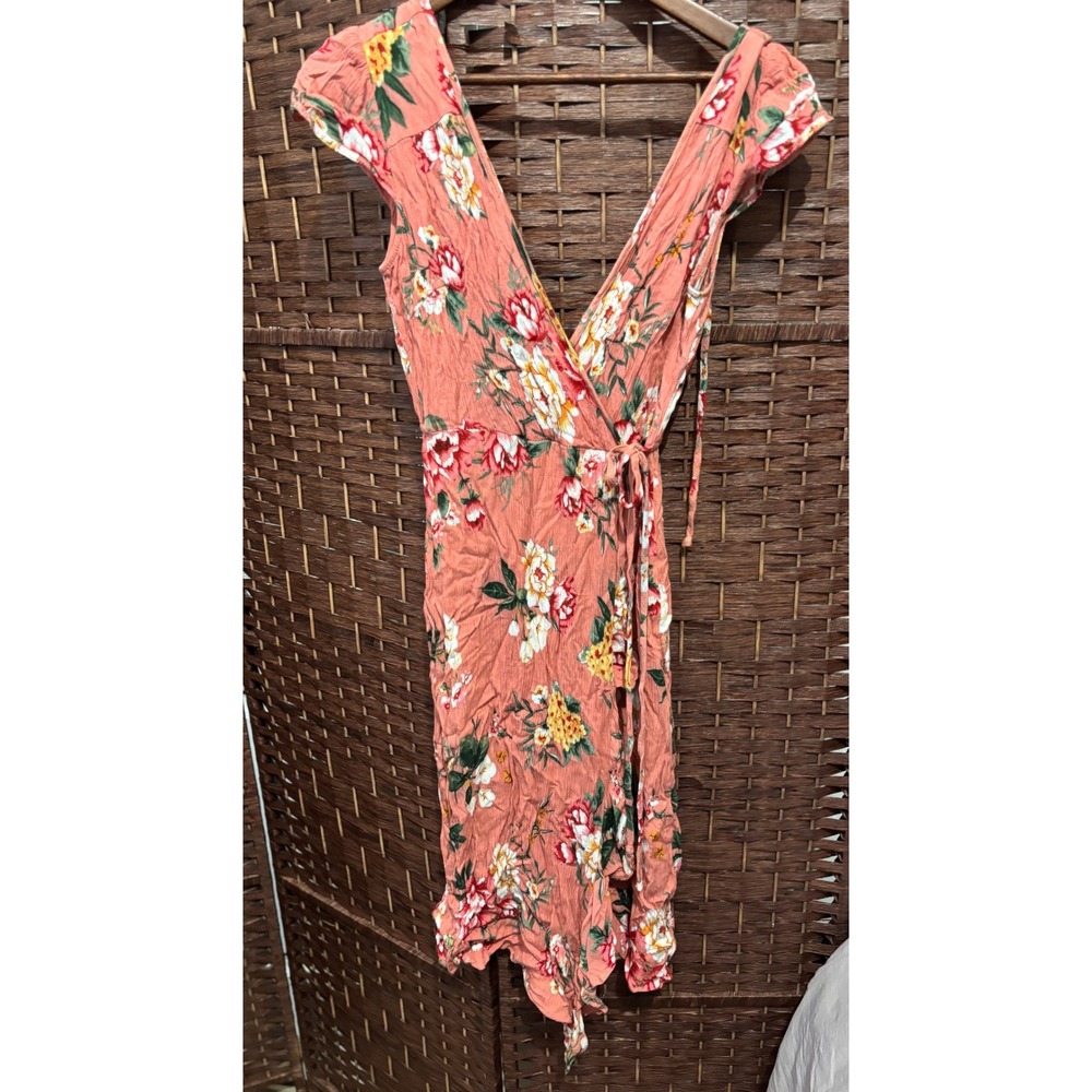 Floral Wrap‎ Dress, Women's Short Sleeve, V-Neck, Casual Sundress, Cute Summer